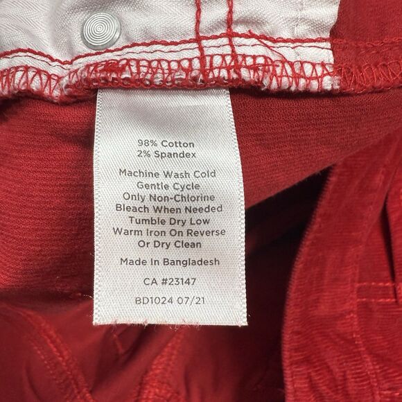 Talbots Pants Corduroy Women's Size 14 Red High-Waist Straight Leg Holiday Work - Picture 10 of 11